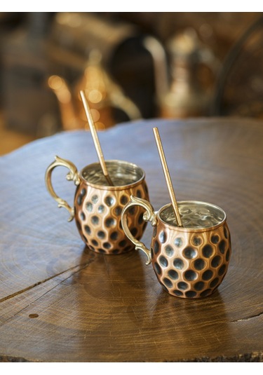 Bakır Kupa Gamzeli Model Çift Renk 2'li