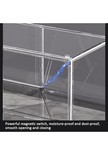Sones İstiflenebilir Şeffaf Saklama Kutusu Manyetik Vakumlu Kitaplık Çanta Sergileme Rafı, Stil: Bölme Yok