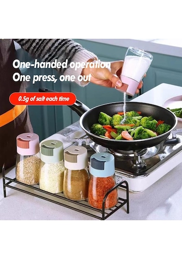 Mutfak Tuz Ve Karabiber Öğütücüler Hassas Kantitatif İtmeli Tip Baharatlık İtmeli Tip Tuzluk Baharatlık Sızdırmaz Pembe