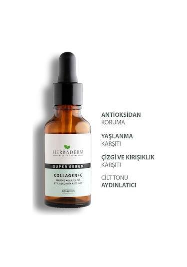 Herbaderm Sıkılaştırıcı ve Aydınlatıcı Kolajen + Vitamin C Super Serum 30 ML