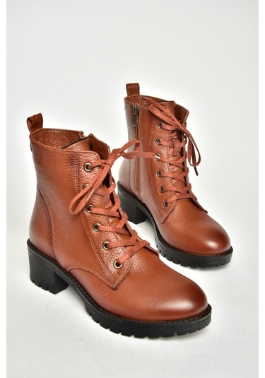 Fox Shoes R555054103 Taba Hakiki Deri Alçak Topuklu Kadın Bot Taba-hakiki Deri Taba