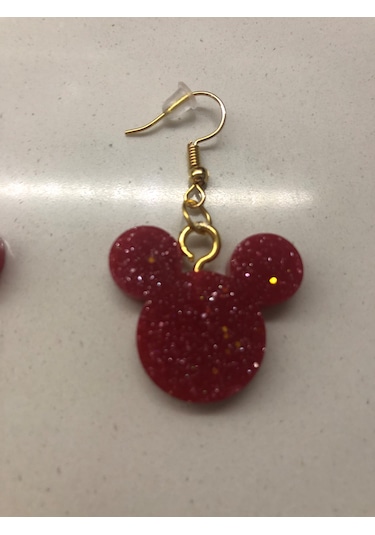 Lim10lubahce Kırmızı Simli Figürlü Küpe Kırmızı