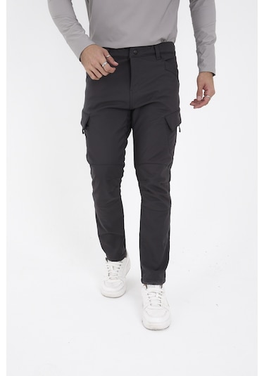 Camp Scoutland Camp593 Outdoor Softshell Su ve Rüzgara Dayanıklı içi Polarlı Kışlık Erkek Taktik Pantolon - Antrasit