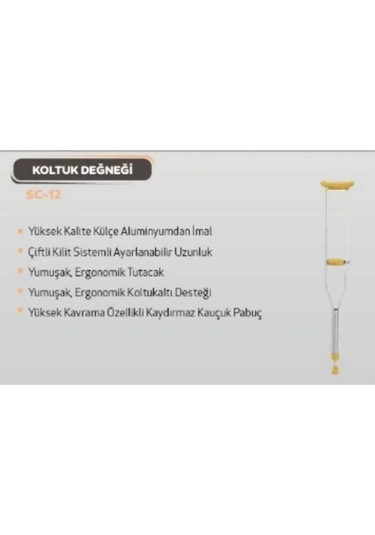 Medikaltec Alüminyum Koltuk Değneği - 1 Adet