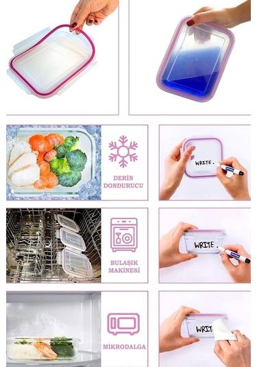 Glasslock Dikdörtgen Cam Saklama Kabı Set 5'li