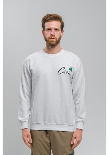 Celtics Önü Ve Arkası Baskılı Düşük Omuz Unisex Bisiklet Yaka Swe