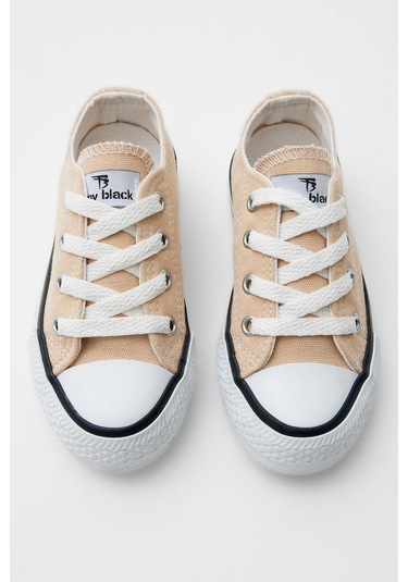 Rahat Kalıp Bağcıklı Çocuk Unisex Bej Spor Ayakkabı Tbh1460 Bej