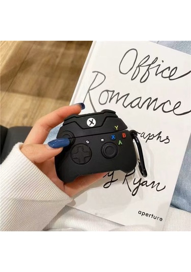 Apple Airpods Pro 3. Nesil 2025 Uyumlu Figürlü Silikon Kılıf Anahtarlıklı Kılıf Siyah