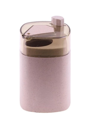 Pembe Otomatik Kürdan Tutucu Konteyner Buğday Samanı Ev Masa Kürdan Saklama Kutusu