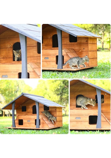 Mandu Ahşap Lüks Kedi Evi