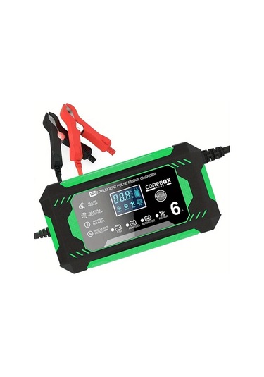 Xuweiwei Yeşil Lcd Ekranlı 12v 6a Araba Akü Şarj Cihazı Agm Derin Döngü Gel Kurşun Asit Ve Lityum Demir Fosfat Aküler İçin İdeal Akü Dahil Değil