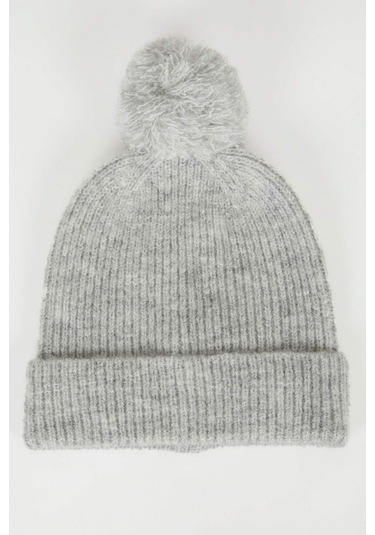 DeFacto Kız Bebek Ponponlu Bere C8163A524WNGR100 Gri