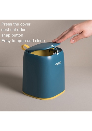Sones Masaüstü Çöp Kutusu Ofis Elbise Makyaj Masası Oturma Odası Ev Mini Saklama Kutusu Koyu Mavi