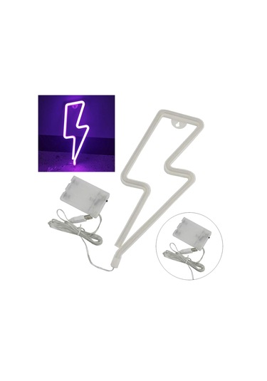 Homyl Yıldırım Neon Tabelalar Usb Led Gece Lambası Duvar Mor Mor