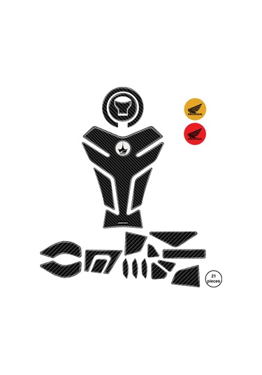 Honda Cl250 2025 İle Uyumlu Kaydırmaz 6d Karbon 21 Parça Tank Pad Seti Gc75 KARBON