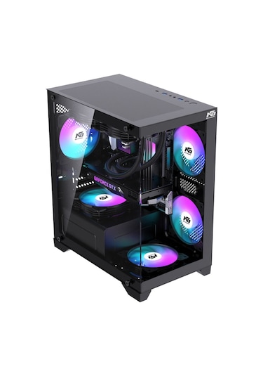 Orion Elite 4x Tuştan Değişen Rgb Fanlı M-atx Boş Bilgisayar Kasası Siyah