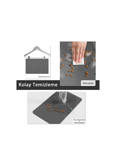 Matgo Pati Kahverengi Köpek Figürlü Beslenme Matı Mama Paspası 50 x 70 CM