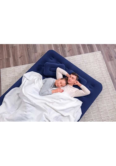 Bestway 2,03m X 1.52m X 22cm Hava Yatağı Queen Manuel El Pompası Çok Renkli