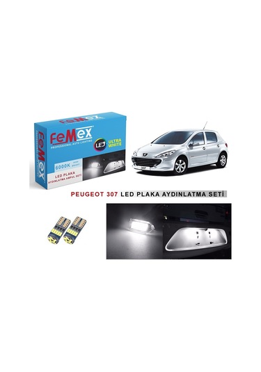 Peugeot 307 Led Plaka Aydınlatma Ampul Seti Femex Parlak Beyaz