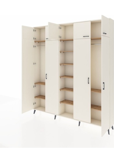 Arges Dolap 12 Raflı 9 Kapaklı 2 Askılı 220x30x243 Aytaşı-aytaşı/çam Aytası/atlas Çam