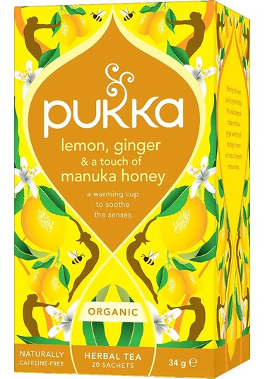 Pukka Lemon, Ginger & Manuka Honey Bitki Çayı Bardak Poşet Çay 20 Adet