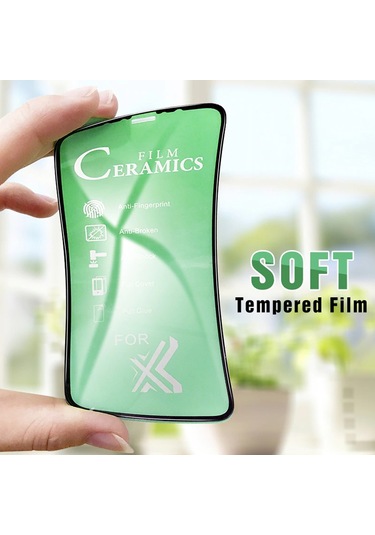 iPhone Uyumlu 13 Ekran Koruyucu 9d Seramik Nano Kırılmaz Cam Kavisli