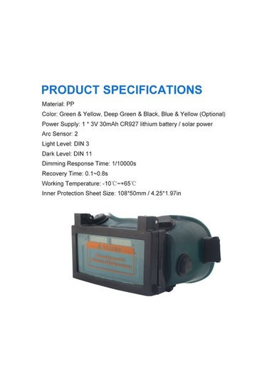 Güneş Enerjili Otomatik Kararan Kaynak Gözlüğü - Argon Kaynağı Ve Güçlü Işık Koruma, Şarj Edilebilir