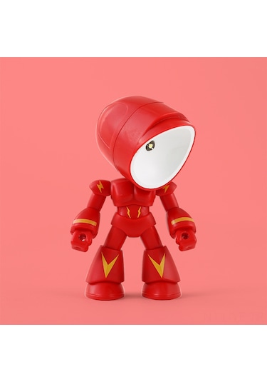 Yifomall Kreatif Dıy Mini Lamba: Kahraman Polis Robot Figürü Masaüstü Dekoratif Gece Aydını Kırmızı Ld22 Diğer