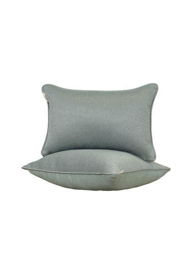 3'lü Çift Taraflı Keten Ve Kadife Görünümlü Kırlent Kılıfı Fitilli Su Yeşili-2433