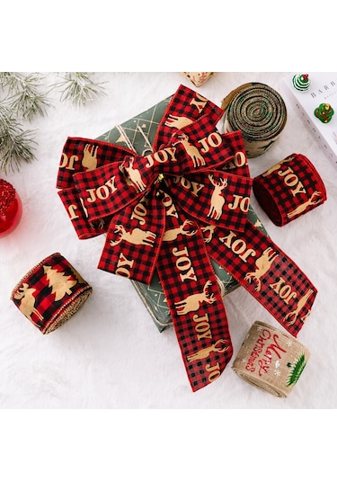 5 M X 6 Cm Noel Kurdele Hediye Dekorasyon Şerit C-pentagram