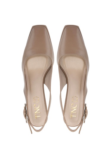 Tamer Tanca Kadın Vegan Bej Topuklu Ayakkabı 932 2952 Bn Ayk Y25 Vızon Cılt Vizon