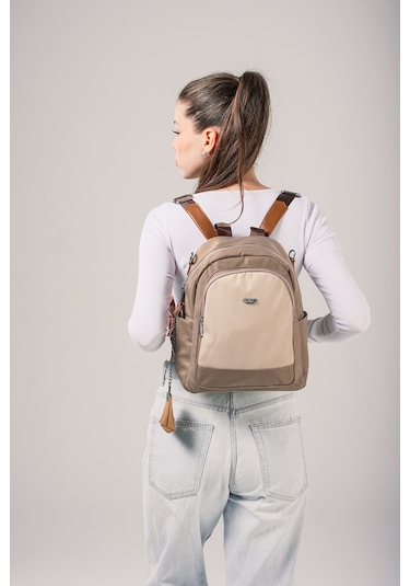 Ççs Kadın Sırt Çantası Ccs18023 Bej-vizon Bej-vizon Bej - Vizon