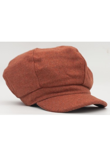 Şapkadan Kadın Yünlü Vintage Kasket Retro Kışlık Şapka 45645dr56699