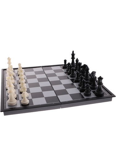 Homyl 3'ü 1 Arada Manyetik Tahta Satranç Oyuncak 31,5x15,6x4cm