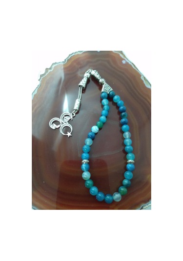 Mavi Akik Taşı Tespih / Doğaltaş Tespih 6 Mm