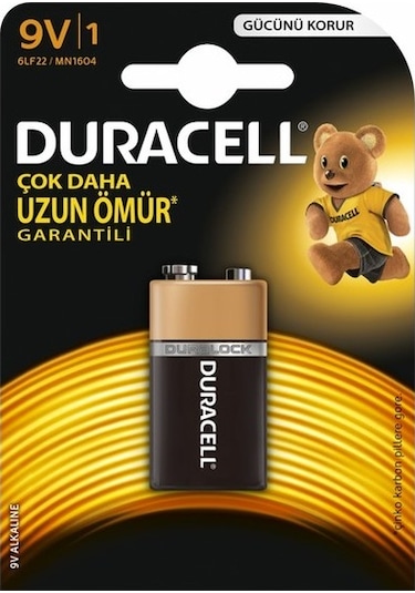 Duracell 6LF22/MN1604 Alkalin 9V Pil