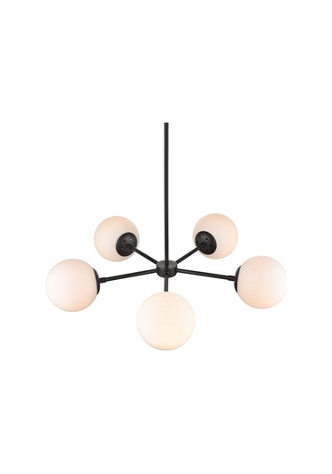 Beşli Spark Model Modern Beyaz Glop Camlı Avize