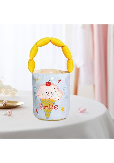 Homyl Kadın Kova Çantası Taşınabilir Çanta Günlük Sevimli Dondurma Deseni