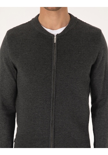 Pierre Cardin Erkek Açık Gri Melanj Hırka Triko 50317333-vr091 Açık Gri Melanj
