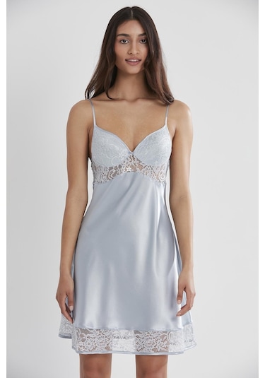 Pierre Cardin 4075 Saten Sabahlıklı Gecelik Takım - Mist Mist