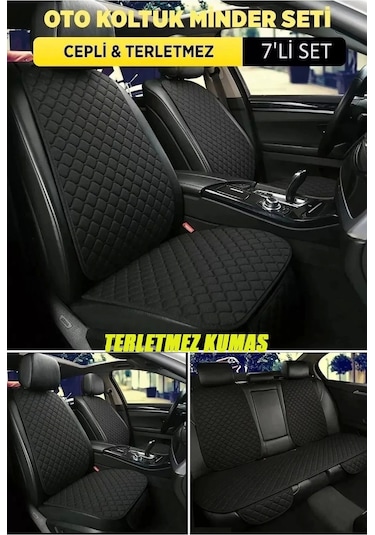 Porsche Cayman Terletmez Kumaş Minterletmez Kumaş 7 Parça Full Takım Siyah-siyah