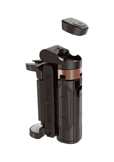 Geeksen Jc25 Bluetooth Kompakt Telefon Tripodu - 360 Derece Dönebilen, Işıklı Ve Folding Telefon Fotoğraf Çekim Aracı Siyah