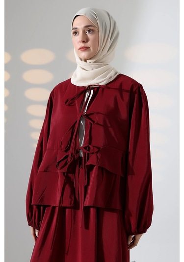 Kadın 100% Pamuk Modal Bordo Gömlek Etek Tesettür Takım Çok Renkli