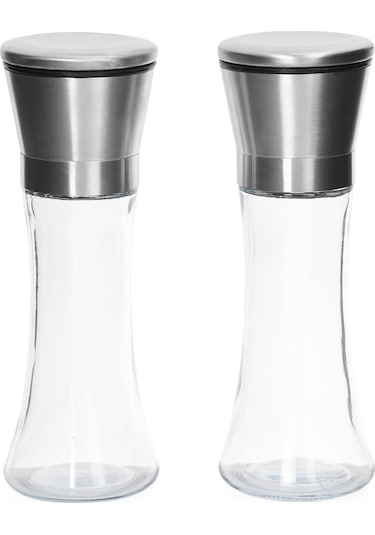 Seramik Bıçaklı Baharat ve Tuz Değirmeni Öğütücü Krom - 2 Adet