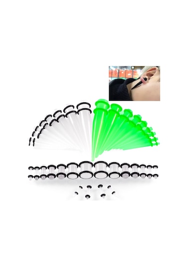 Sones 36 Adet Unisex Akrilik Kulak Genişletme Kulak Genişletici 14g-00g Aksesuar Seti Çok Renkli