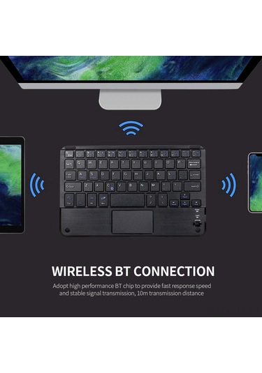 Geeksen "59 Tuşlu Ultra İnce Bluetooth Klavye - Dokunmatik Padli, Android/windows/ios Uyumlu"
