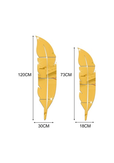 Honmex Büyük Boy Altın Renkli Plastik Duvar Sticker - Koruyucu Filmi Kaldırınca Parlak Ayna Efekti Altın