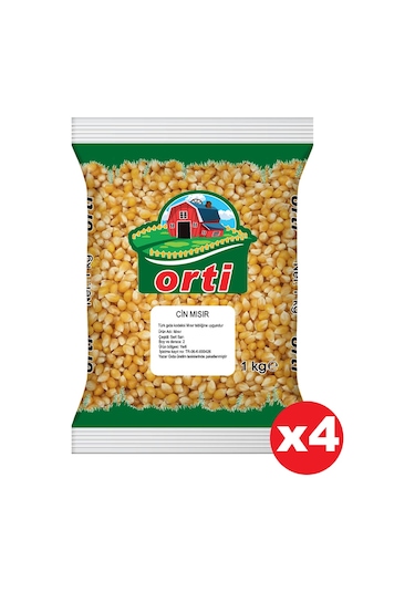 Orti Patlatmalık Cin Mısır 1 Kg x 4 Paket