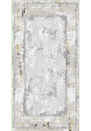Diamond Halı 25012A Model 200*280 Polip Leke Tutmaz Modern Çizgi Gold-Siyah Meşe - Siyah