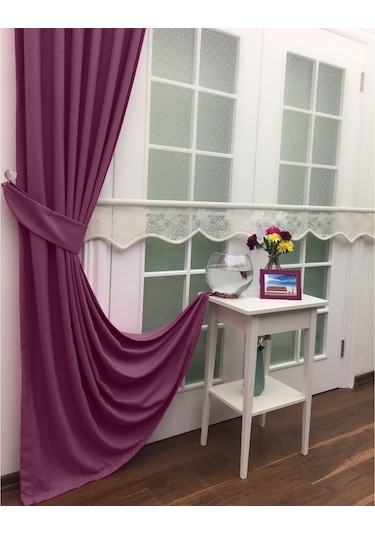 Evdepo Home Deniz Soft Pileli Fon Perde Mor (472871002) Mor